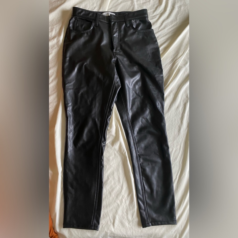 Abercrombie & Fitch vegan leather skinny jeans